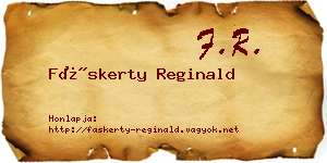 Fáskerty Reginald névjegykártya